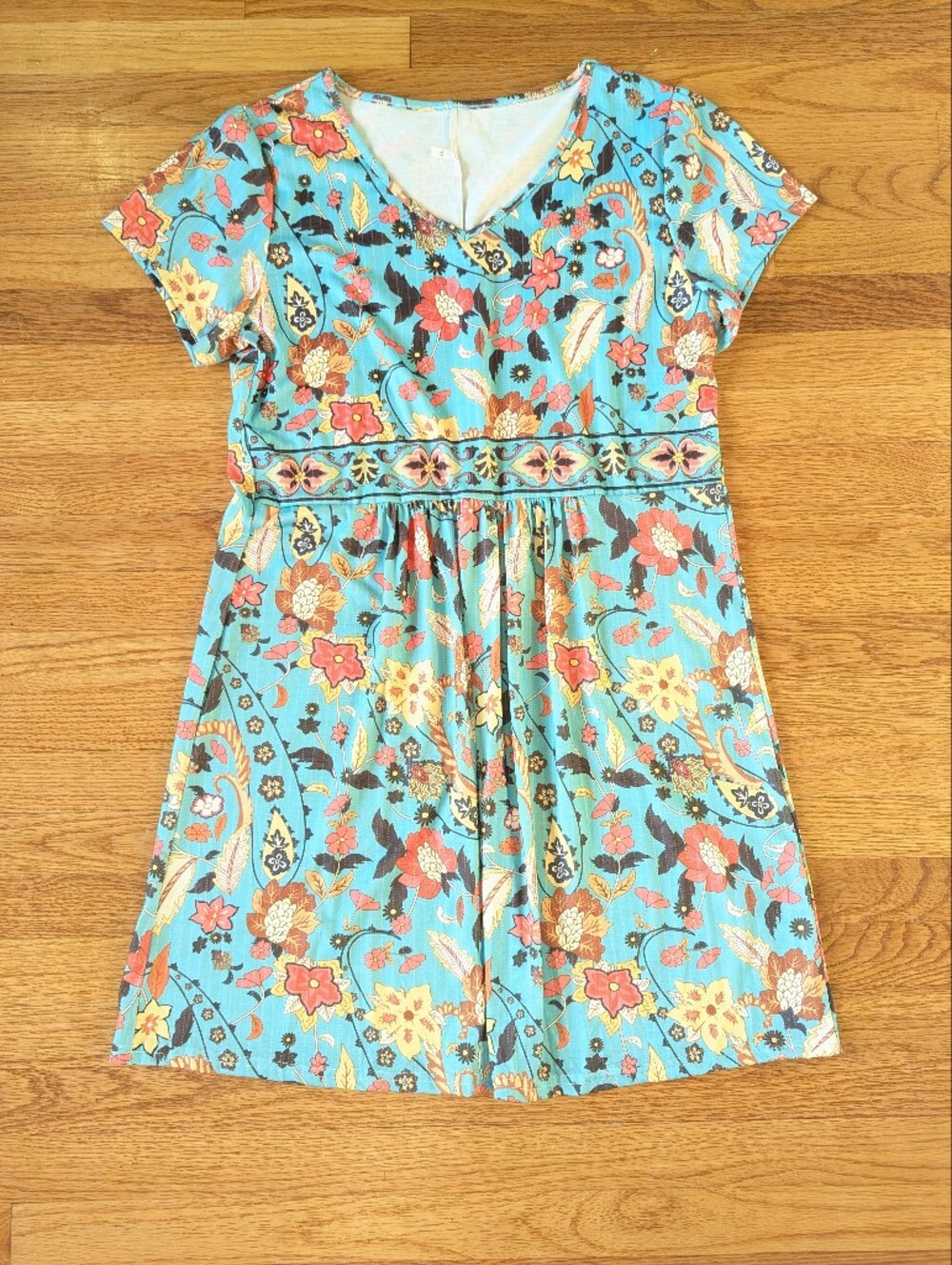 Floral Print Dress, XL